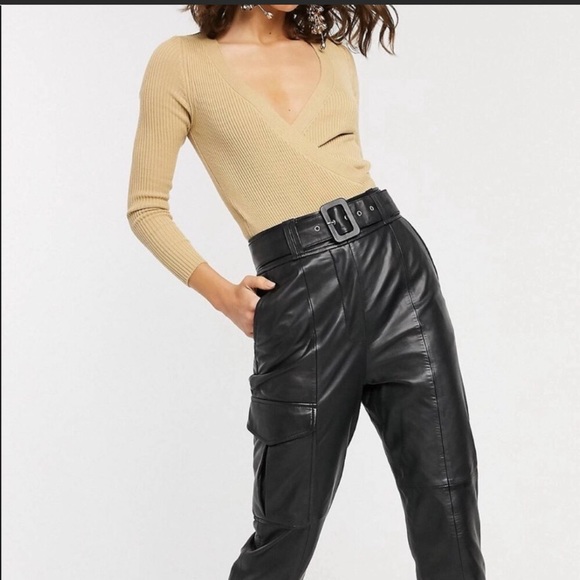 ASOS Ribbed Wrap Bodysuit - Picture 2 of 11